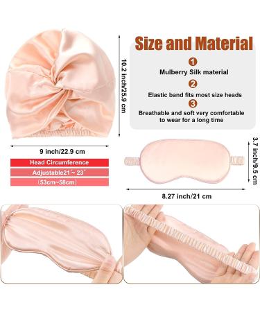 SATINIOR 4 Pcs Silk Bonnet Sleep Cap Set with Eye Cover - Black/Pink - for Women, Comfortable Sleep and Hair Protection - Buy Online on GoSupps.com