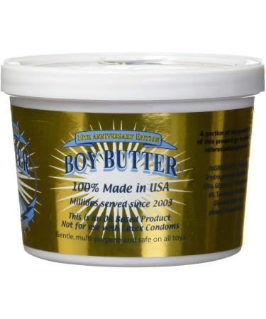 Boy Butter 10th Anniversary Personal Lubricants Perfect Personal Lube for Men and Women Natural Coconut Oil & Silicone Based Non-Sticky Washable and Clear Non-Staining Lube Made in the USA 16oz Gold Label 473 ml (Pack of 1) - Buy Online on GoSupps.com