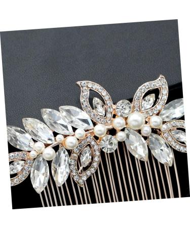 Housoutil Hair Comb for Women Rhinestone Bridal Comb Wedding Hair Accessory Hair Combs for Gold Hair Pin Gold Hair Comb Rhinestone Hair Comb Gold Headpiece Accessories Bride Rose - Buy Online on GoSupps.com
