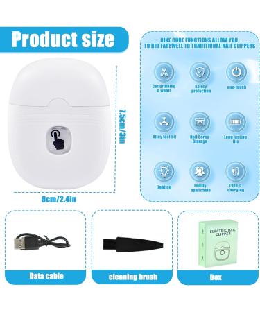 Funmo Electric Nail Clippers with Light | USB Rechargeable & Portable for Baby Kids Adults - Buy Online on GoSupps.com