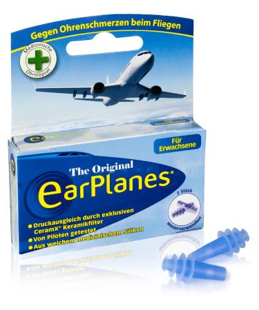 Earplanes for adults - earplugs to compensate for pressure on air travel helps to reduce pressure and earache during flight ear protection made of medical silicone 2 pieces