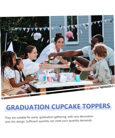 TIDTALEO 2 Sets graduation hat graduation season class of 2023 cupcake picks football graduation cake decoration toppers the banner top hat graduation party decor - Buy Online on GoSupps.com