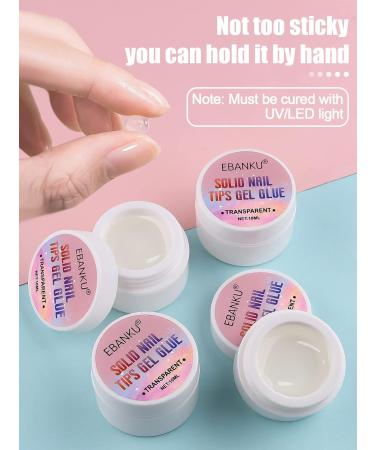 Ebanku Fixed Nail Glue Assembly Gel for Gel Nails - UV Nail Glue for Tips & Artificial Nails | Strong & Durable Nail Adhesive (4 Pack) - Buy Online on GoSupps.com