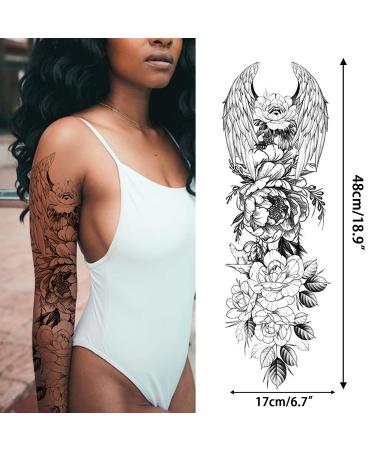 Aresvns Temporary Tattoos for Women, Teen Girls & Kids - 8 Sheets Waterproof Fake Tattoos with Sleeve Flowers Design - Long-Lasting & Realistic - Buy Online on GoSupps.com