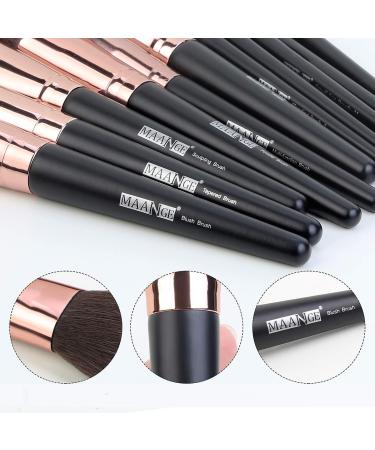 18-Piece Professional Premium Synthetic Makeup Brush Set with Case - BlackGold Makeup Brushes for Foundation, Kabuki, Eye, and Travel - Buy Online on GoSupps.com