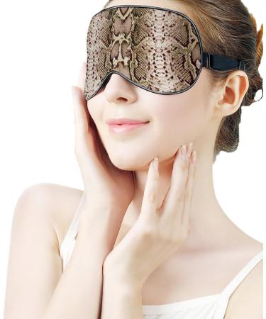 Snake Skin Python Pattern Sleep Mask Eye Cover for Sleeping Blindfold with Adjustable Strap Blocks Light Night Travel Nap for Men Women - Buy Online on GoSupps.com