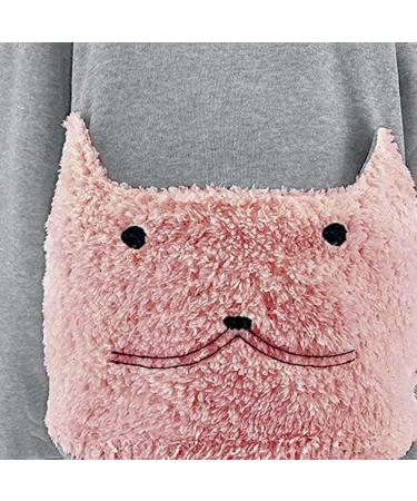 Cat & Dog Kangaroo Hoodies for Pet Lovers | Plush Pullover with Animal Ears | Pink XL Sweatshirt - Buy Online on GoSupps.com