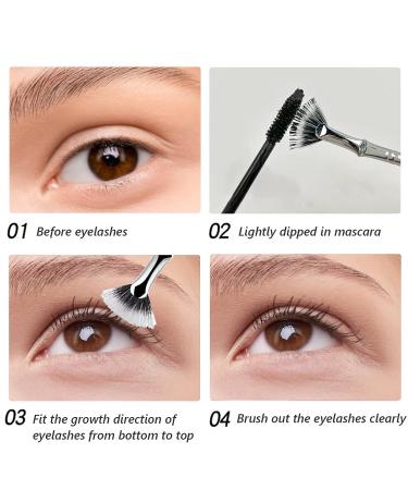 Dolly Mascara Fan Brush Set for Natural Lifted Effects - Angled Eyelash Makeup Tools (2 PCS) - Buy Online on GoSupps.com