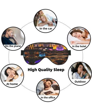 Las Vegas Night View Print Unisex Sleep Mask - Double-Sided Eye Mask for Sound Sleep & Skin Care - Buy Online on GoSupps.com