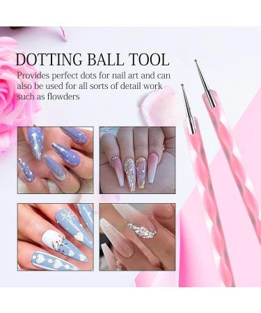 8pcs Nail Art Brush Set - Gel Polishing Tools Double-Ended Dotting Pens for Salon & DIY Manicure - Buy Online on GoSupps.com