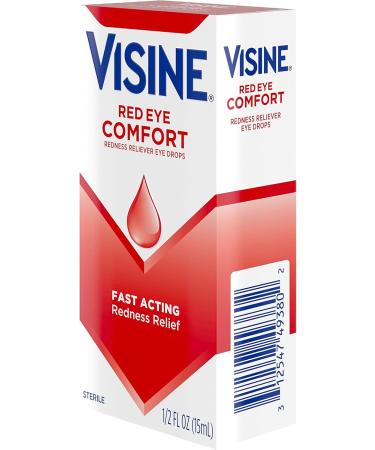 Visine Red Eye Comfort - Fast Redness Relief Eye Drops | Tetrahydrozoline HCl | 0.5 fl. oz (Pack of 2) | International Shipping - Buy Online on GoSupps.com