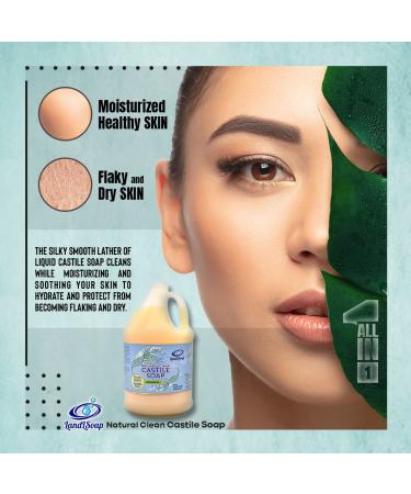 Lemongrass Pure Castile Liquid Soap - Vegan Non-GMO All Skin Types 1 Gallon - Face Hand & Body Wash - Buy Online on GoSupps.com