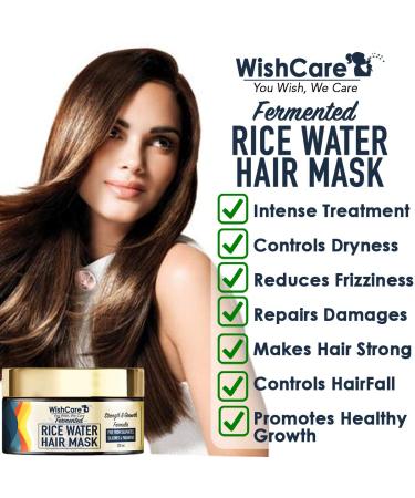Fermented Rice Water Hair Mask | Strength & Growth Formula for Dry & Frizzy Hair - Sulphate Paraben & Mineral Oil Free - 200ml - Buy Online on GoSupps.com