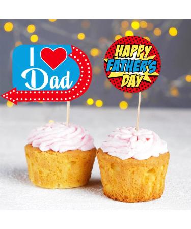Neamou Dad Cupcake Toppers | Cake Cupcake Decorations - Cupcake Picks Cake Toppers Ake Cupcake Decorations Birthday Party Cake Decorations Toppers Picks - Buy Online on GoSupps.com