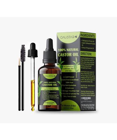 Castor Oil-Cold Pressed For Hair Growth Bold Eyelashes & Eyebrows Moisturizes Skin Nails & Cuticles. Anti-Aging (30ml) - Buy Online on GoSupps.com