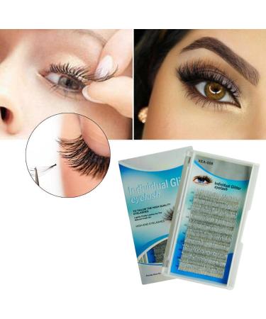 Individual Colored Eyelash Extensions Glitter Shiny Lashes Extensions Grafted Eyelashes Bulk 0.12mm Thickness Self Fanning Volume Eyelash for Makeup Summeishop Silver - Buy Online on GoSupps.com