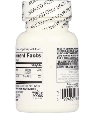 Whole Foods Market 365 Vitamin A & D 400 IU 100 Count - Essential Daily Supplement - Buy Online on GoSupps.com
