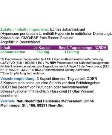 St. John's Wort Natural Hypericin 180 Capsules - Promote Relaxation Sleep & Nerve Balance - 100% Natural Supplement for Inner Peace - Buy Online on GoSupps.com