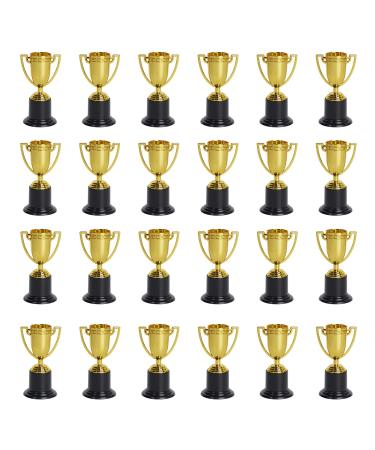 ZZYFGH 24 Pack Mini Gold Award Trophy Cup for Kids and Adults, 4 Inch Plastic Trophies for Sports, Party Favors, Tournaments, Competitions