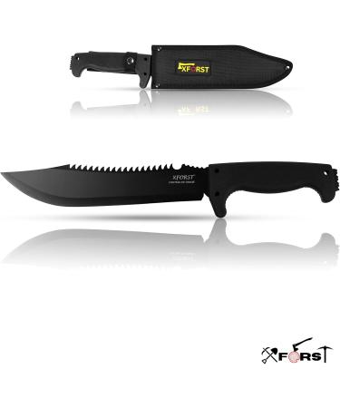 Xforst Rambo Messer CRB - Large High-Quality Hunting Knife | 39.5 cm Outdoor Survival Knife with Plastic Handle & Oxford Sheath - Buy Online on GoSupps.com