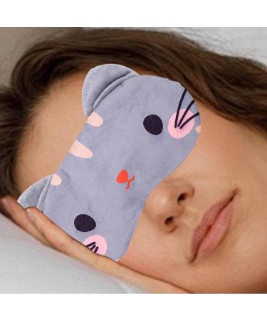 Shakven Eye Masque For Sleeping Cartoon Animal Night Sleep Eye Masque | Comfortable Eye Cover Eyeshade With Adjustable Strap For Teens Gray Cat - Buy Online on GoSupps.com