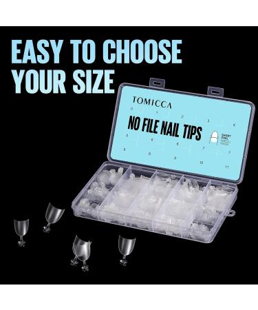 510pcs TOMICCA Short Oval French False Nail Tips - Natural Matte Acrylic Extensions for Salon Nails | 15 Sizes - Buy Online on GoSupps.com
