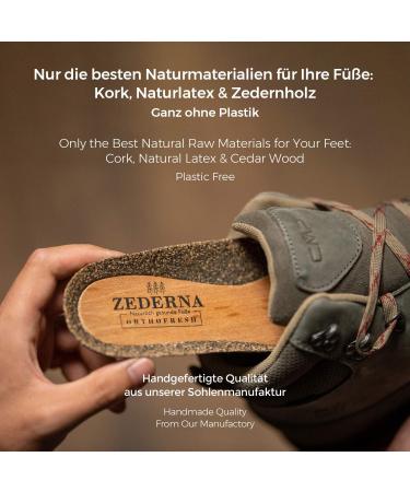 Zederna Orthofresh Orthopedic Insoles for Men | Anti-Sweat & Odor Control | Cedar Wood & Cork Inserts | Size 41-44 | Healthy Running Comfort - Buy Online on GoSupps.com