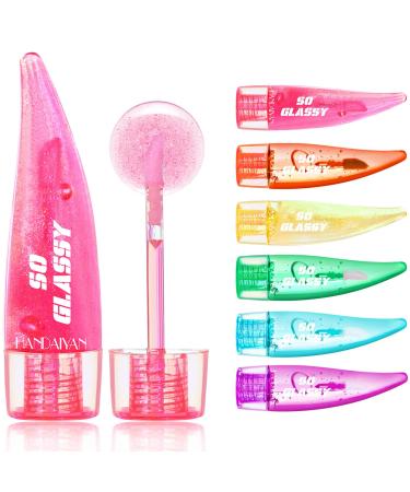 GUASDIE 6pcs Pearl Lip Gloss Lip Stain Sets Non-Sticky Lip Gloss, Delivers Intense Color and Moisturization, Minimizes Lip Wrinkles, Softens Lips with A