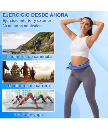 Adjustable Smart Weighted Hoop for Adults - Quiet Waist Fitness Exercise for Weight Loss - Blue - Buy Online on GoSupps.com