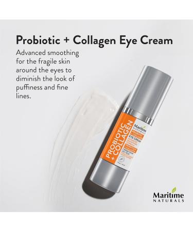 Maritime Naturals Probiotic + Collagen Eye Cream with Organic Aloe & Hyaluronic Acid Nourishing Eye Cream for Women and Mens Skin Care Collagen Cream for Brighter Eyes Organic Skincare 30ml - Buy Online on GoSupps.com