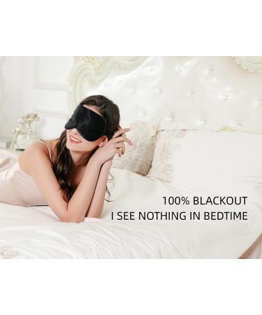 KAAHYNNO 22 Momme Adjustable Silk Sleep Eye Mask - 100% Mulberry Silk, Hypoallergenic, Lightweight, Breathable - Perfect for Side Sleepers, Travel, and Night Time - Dark Black - Buy Online on GoSupps.com