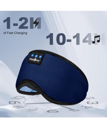 Bluetooth Sleep Headphones Eye Mask - Ultra-Soft & Washable - Perfect for Side Sleepers/Office/Travel - Birthday Gift for Men Women - Blue - Buy Online on GoSupps.com