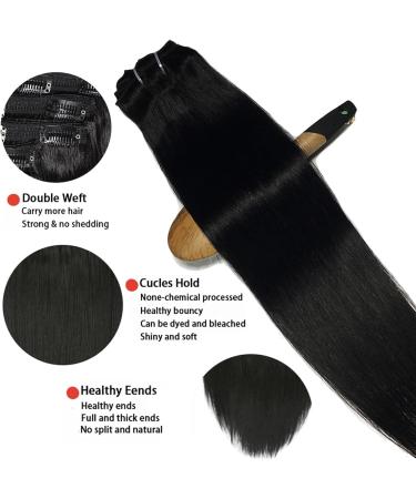 Hair Extensions 14-26 Inch Clip in Human Hair Extensions Full Head 8 Pieces 18 Clips Natural Black Double Weft Brazilian Real Remy Hair Extensions Thick Straight Silky Natural Human Hair(120G-1set 20i 20inches 120G-1set - Buy Online on GoSupps.com