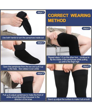 Men's Black Thigh High Compression Socks 20-30 mmHg for Swelling | Compression Stockings - Buy Online on GoSupps.com