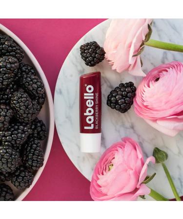  Labello Labello Blackberry Shine Lip Balm 6 Pack (6 x 4.8g) with Soft Red Shine and Shimmering Pigments Lip Care Without Mineral Oils - Buy Online on GoSupps.com