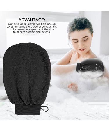 Peeling Glove Body Set - 2pc Dewy Hours Exfoliating Massage & Hammam Shower Sponge for Skin - Black Body & Face Scrub - Buy Online on GoSupps.com