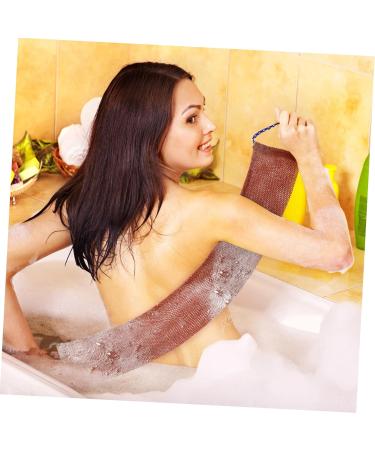 IWOWHERO 1 Set Bath Towel Exfoliating Body Scrubber Loofah Back Brush Bath Washing Towels Sponge Nylon Brown - Buy Online on GoSupps.com