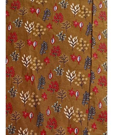 Women's Summer Cotton Linen Floral Printed Short Sleeve Dress Crew Neck Loose Casual Beach Dresses with Pockets 04 Medium - Buy Online on GoSupps.com