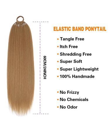 60 cm Long Straight Ponytail Hairpiece - Synthetic Hair Extension for Women & Girls (Light Brown) - Buy Online on GoSupps.com