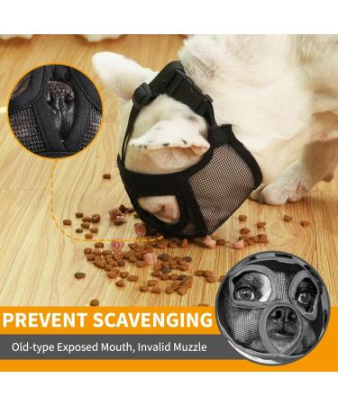 BARKLESS French Bulldog Muzzle Short Snout Dog Muzzle with Breathable Mesh for Shih Tzu and Pug Mask Frenchie Muzzle for Biting Chewing Licking Ideal for Grooming Vet Visits (XS Black) Black XS - Buy Online on GoSupps.com