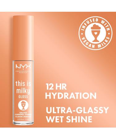NYX Salted Caramel Shake Milky Gloss Lip Gloss - 12 Hour Hydration Vegan Formula - Buy Online on GoSupps.com
