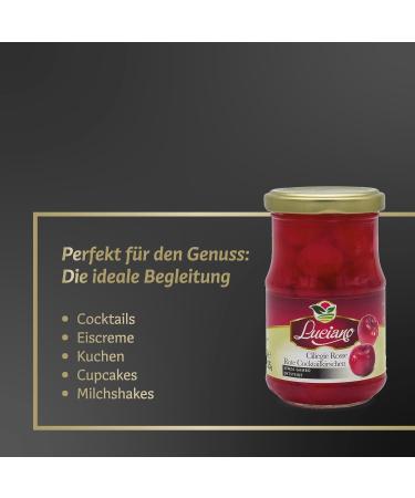 Luciano Cocktail Cherries Without Stem - 125g | Premium Maraschino Cherries for Cocktails & Desserts - Buy Online on GoSupps.com