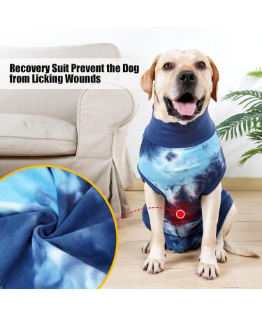 Buy Lianzimau Dogebody for Male Dogs Post-Surgery | Wound Protective Suit & Pet Shirt - XXLarge Tie-Dye Blue - Buy Online on GoSupps.com