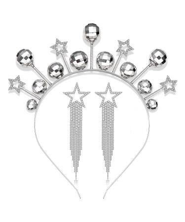 Rhinestone Star Disco Ball Headband for Women - 70s/80s Costume Accessory for Country Concerts, Halloween & New Year's Eve Parties - Holiday Gift Idea - Buy Online on GoSupps.com