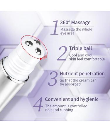 mercham Retinol Eye Cream Anti Aging Under Eye Cream with Cooling Roller for Dark Circles and Puffy Eyes Bags Reduce Fine Lines Brightening & Moisturizing Eye Repair Cream for all Skin Types- 20g - Buy Online on GoSupps.com