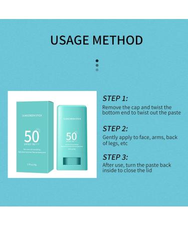 Gdnhovfnxe Sunscreen Face Sun Block Stick Sun Cream Stick Spf 50 Sunscreen Stick Portable Sun Stick For All Skin Types Water Resistant Face Body Sunscreen Strong UV Protection - Buy Online on GoSupps.com