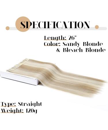 S-noilite Fashion 26 Half Full Head 5clips Clip in Hair Extensions Sandy Blonde & Bleach Blonde - Long Straight Extension - 26 Inch - Buy Online on GoSupps.com