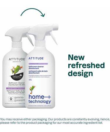 ATTITUDE Bathroom Cleaner Disinfectant 99.99% Eliminates Bacteria Germs and Viruses Vegan Lavender and Thyme 800 mL Lavender & Thyme 800 ml (Pack of 1) - Buy Online on GoSupps.com