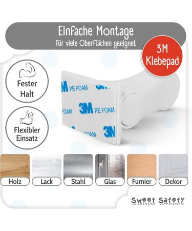 Sweet Safety Baby Door Lock | T V Certified Child Lock | No Screws No Drilling | White Door Jack Lock for Handles - Buy Online on GoSupps.com