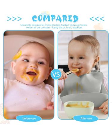 ZS ZHISHANG Baby Weaning Set - Silicone Baby Feeding Plate and Bowl Set in Smoky Gray - Buy Online on GoSupps.com